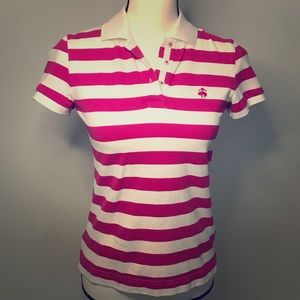 Brooks Brothers pink & white polo shirt size XS